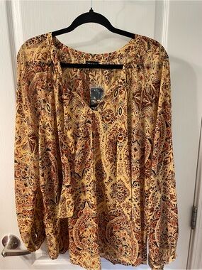 Torrid Peasant Blouse with neck tie detail